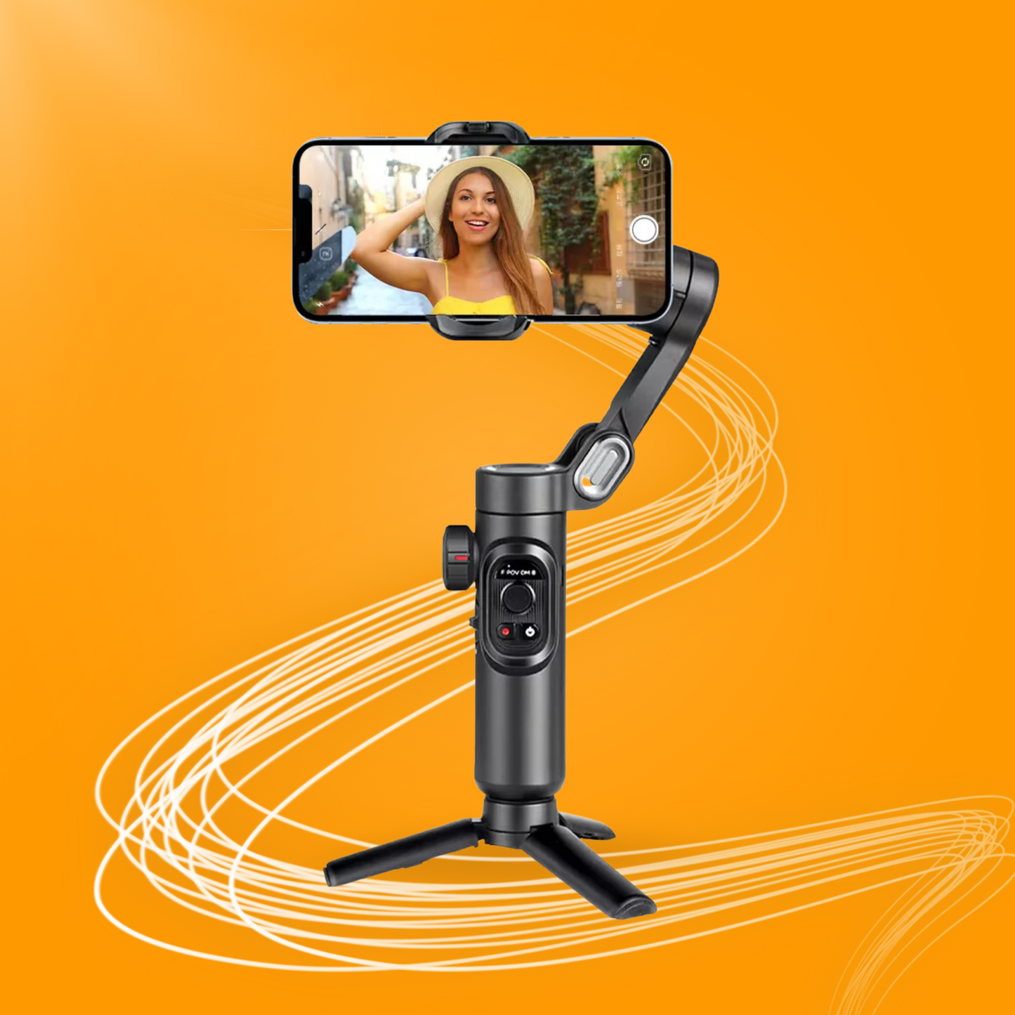 Ultimate Vlog Buddy - Professional Smartphone Gimbal with Fill Light – Face Tracking for Vlogging & TikTok